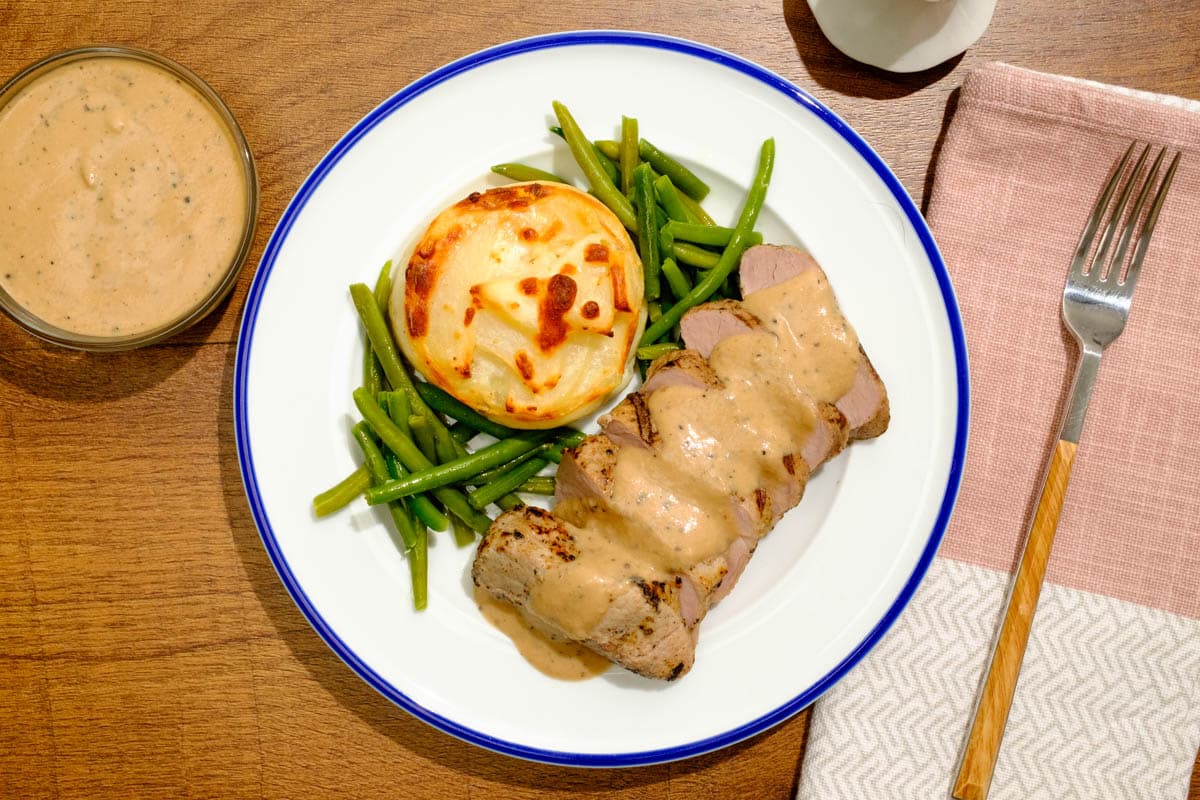 Pork Tenderloin and Creamy Peppercorn Sauce