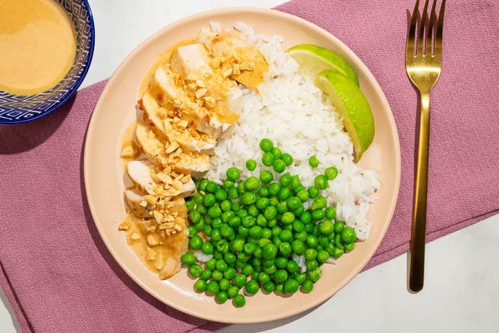 Spicy Thai Peanut Chicken Satay Bowl 
