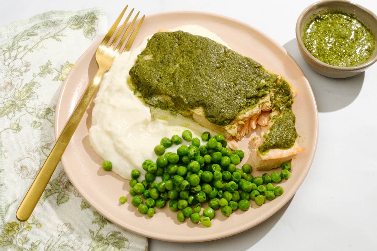 Roasted Salmon and Creamy Parmesan Cauliflower