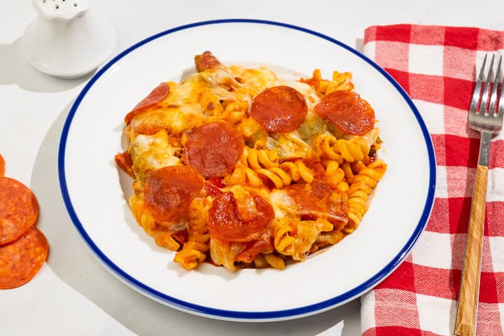 Supreme Pizza Pasta Bake